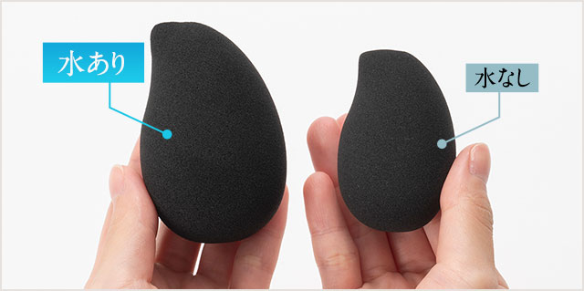 ハックティック専用スポンジの水ありと水なし