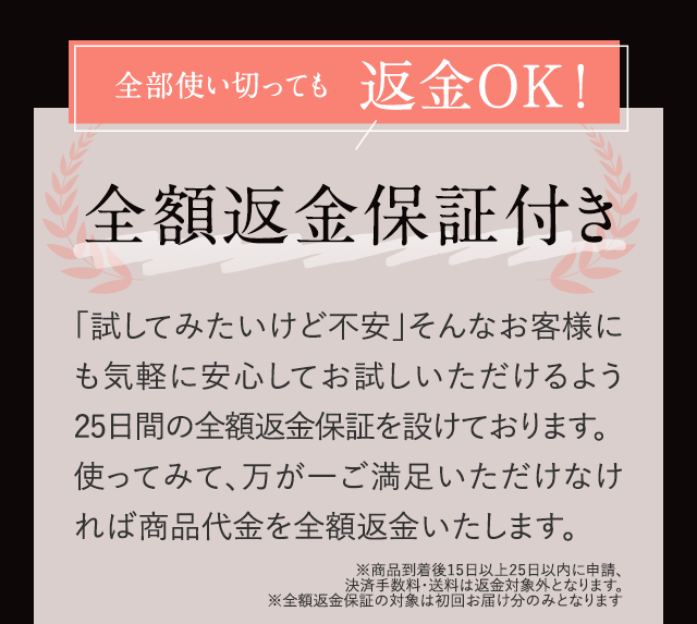 ハックティックは、全部使いきっても返金OK