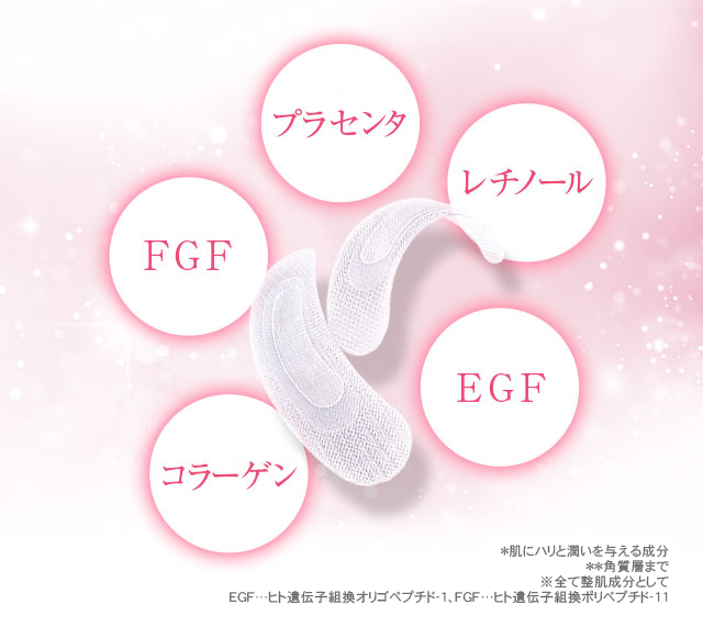 刺す化粧品はヒアルロン酸以外にもプラセンタ、レチノール、FGF、EGF、コラーゲンなども配合されハリや弾力をサポート！