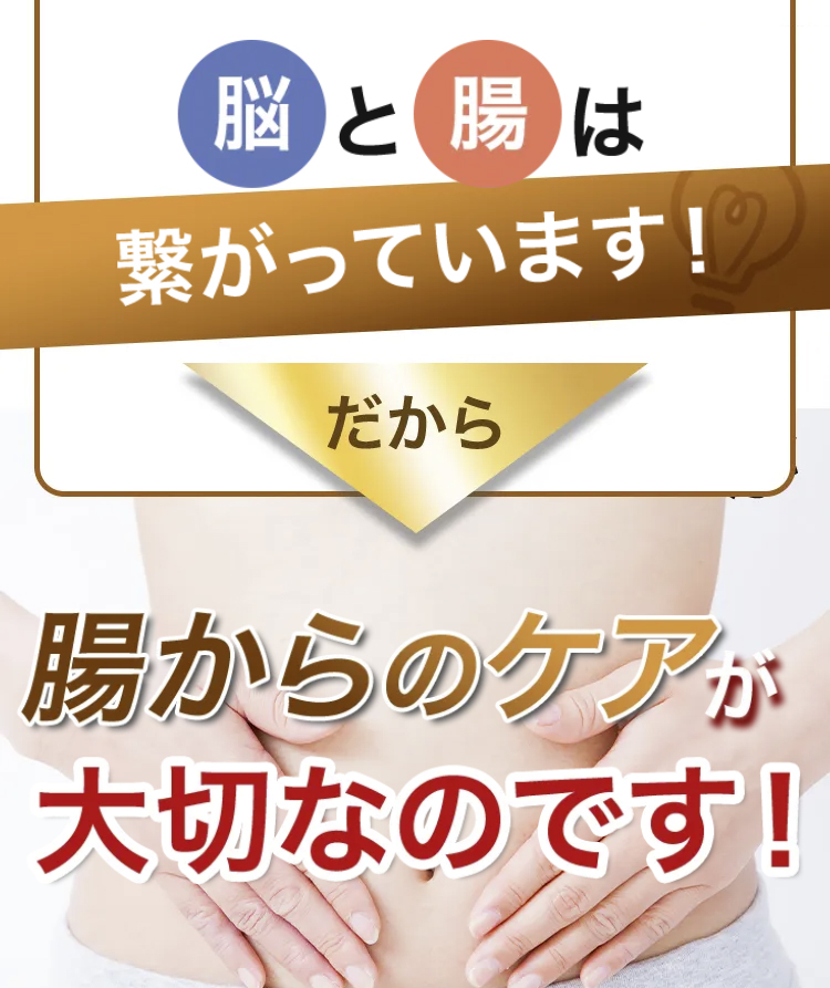 脳と腸は繋がっています!だから、腸からのケアが大切なのです!