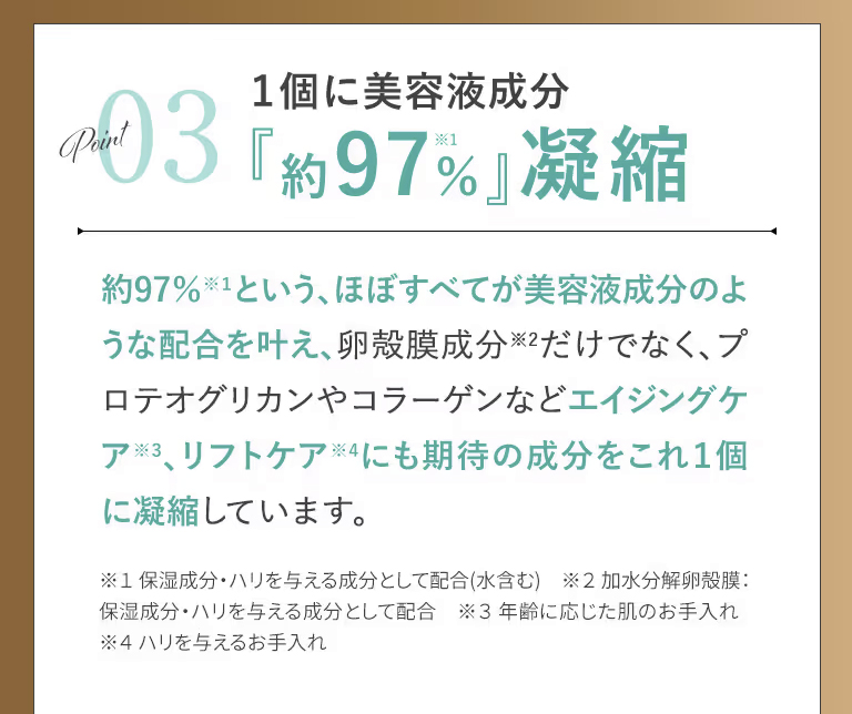 1個に美容液成分が約98％凝縮！